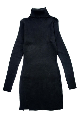 Turtle Neck Rib Knit Mini Dress