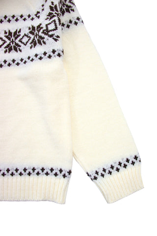Snowflake Pattern collared Zip-Up Cardigan
