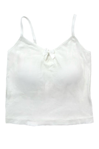 Ribbon padded crop top