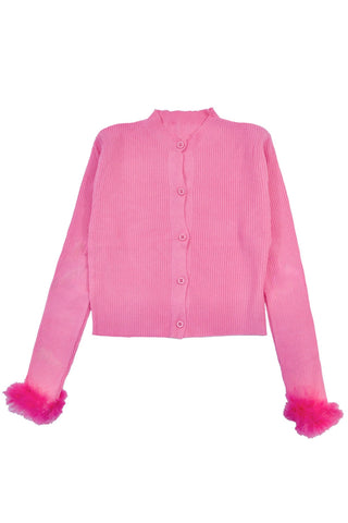 Feather trim Cardigan