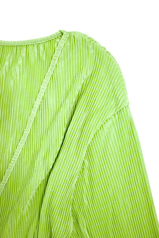 Satin Pleated Cache Coeur Shirt