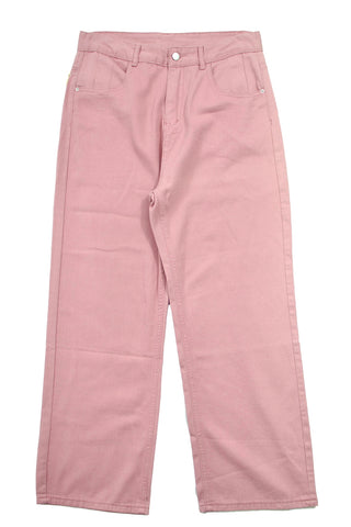 Pink long denim pants