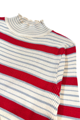 Multi striped rib knit top