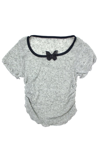 Butterfly sheer crop top