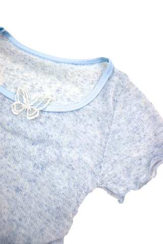 Butterfly sheer crop top