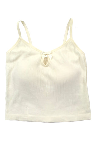 Ribbon padded crop top