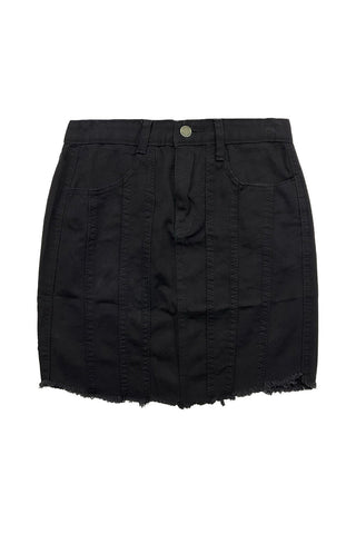 Black Denim Mini Skirt