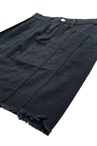 Black Denim Mini Skirt