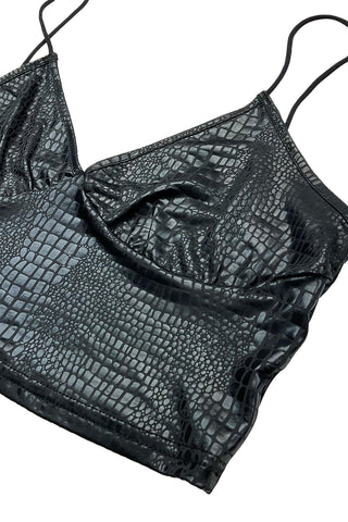 Crocodile Pattern Crop Top