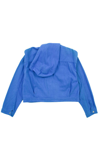 Cropped Hooded Denim Jacket