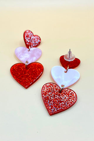 3 Hearts Earrings