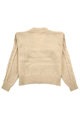 Cable Knit  V-Neck Cropped Cardigan
