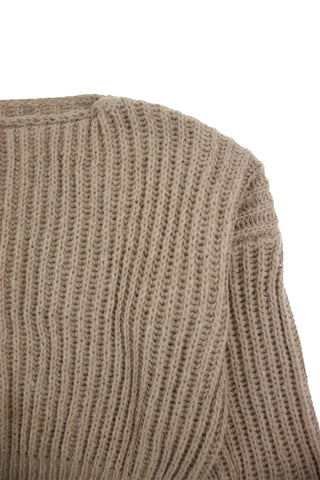 Boat Neck Cropped Pullover Sweater