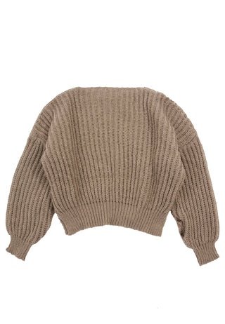 Boat Neck Cropped Pullover Sweater