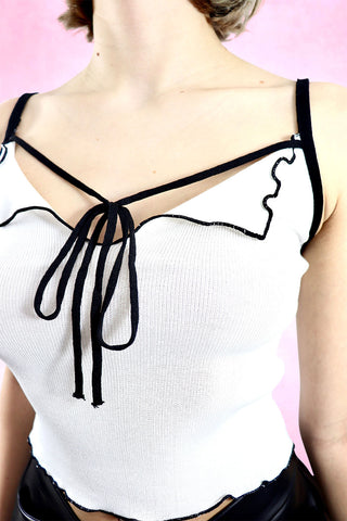 V-Neck Bow Crop Top
