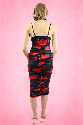 Rose corset midi dress
