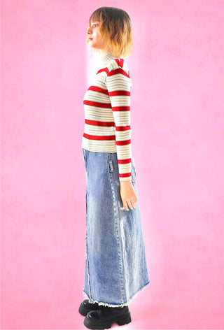 Multi striped rib knit top