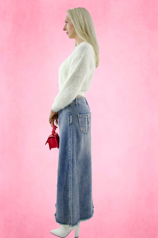 Maxi triangle Denim Skirt