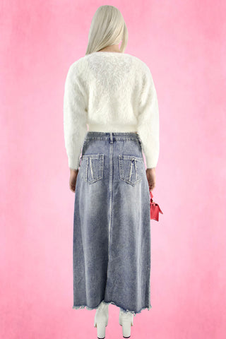 Maxi triangle Denim Skirt