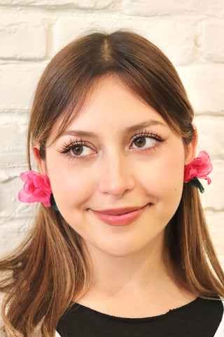 light weight fabric Rose Earrings
