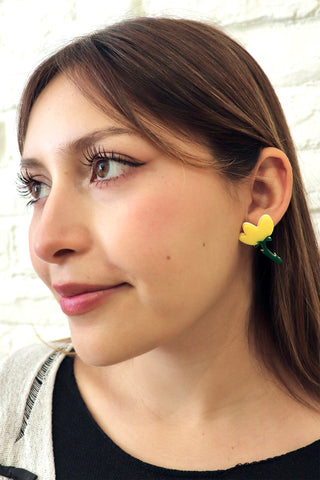 Layered Vibrant Flowers Earrings