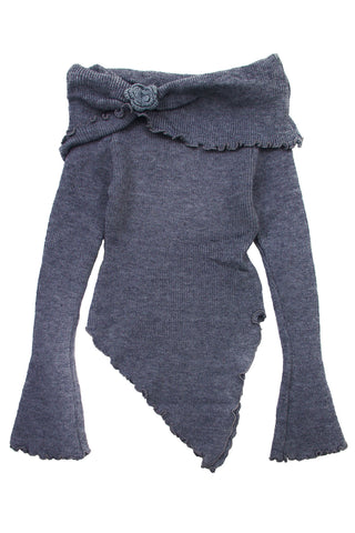 Flower Off Shoulder Sweater