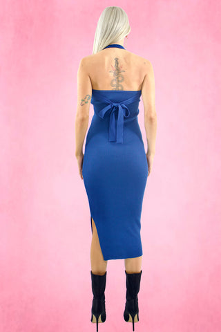 Halter Neck Sheath midi Dress
