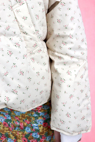Floral Raglan sleeve puffer jackets