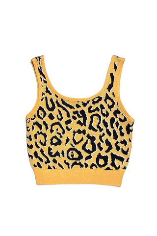 LEOPARD PRINT ROUND NECK CROP TANK TOP