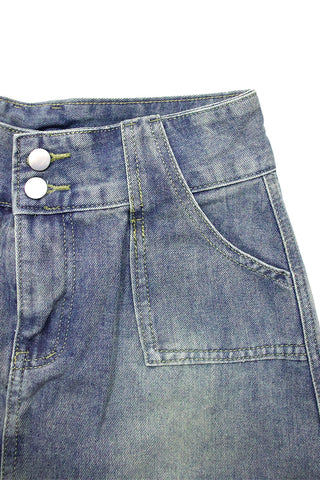 Front pocket Denim Mini Skirt