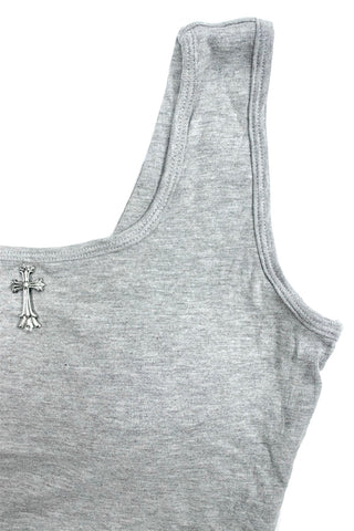 Cross Pendant Crisscross Back Crop Tank top