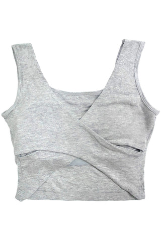 Cross Pendant Crisscross Back Crop Tank top