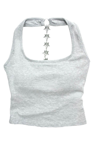 Silver Star Racerback Padded Crop Top