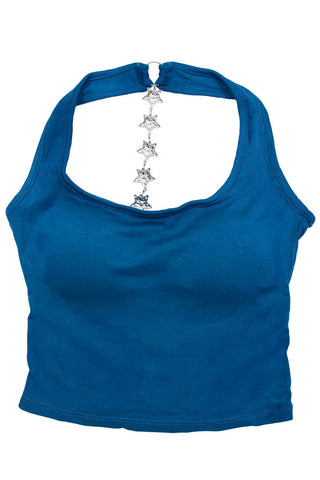 Silver Star Racerback Padded Crop Top