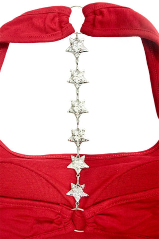 Silver Star Racerback Padded Crop Top