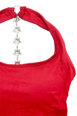 Silver Star Racerback Padded Crop Top