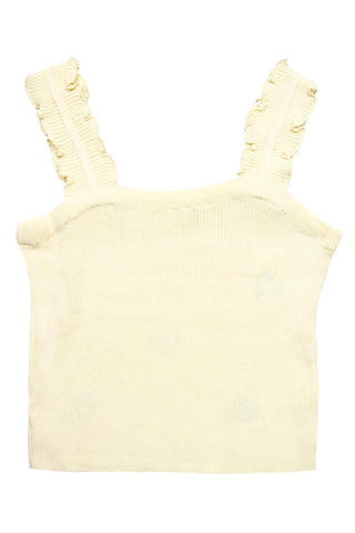 Hearts Embroidery Ribbed Tank Top
