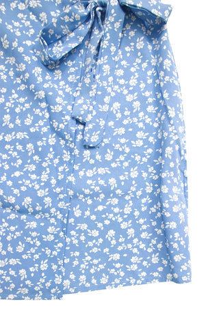 Flower Print Wrap Mini Skirt