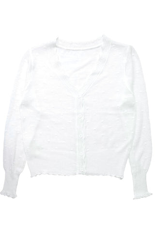 Polka Dot Button-Down sheer Cardigan