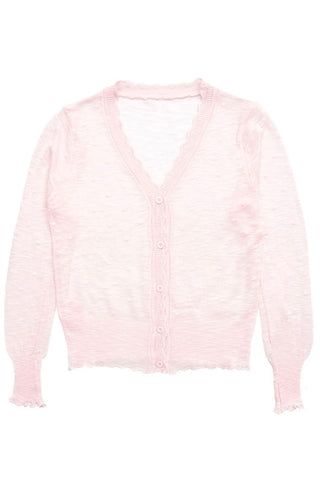 Polka Dot Button-Down sheer Cardigan