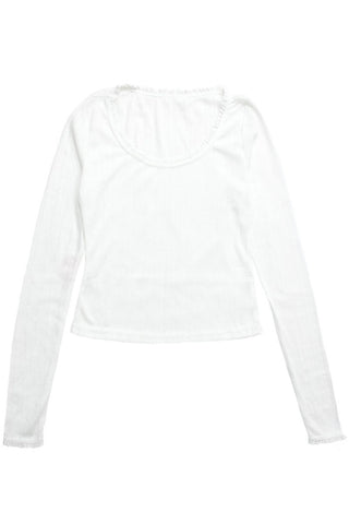 Textured Pattern Long Sleeve Crop Top