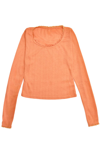 Textured Pattern Long Sleeve Crop Top