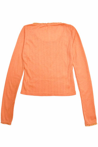 Textured Pattern Long Sleeve Crop Top