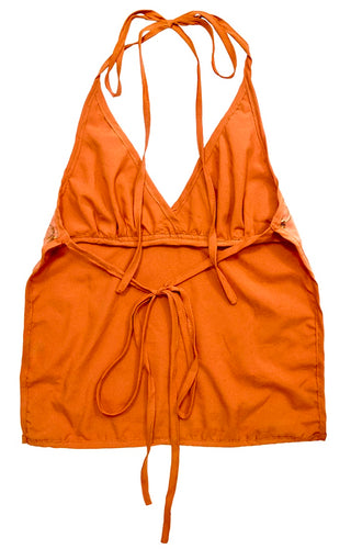 Embroidered Halter Backless Top