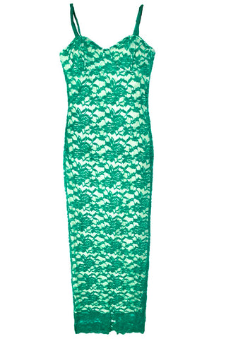 Floral Lace Form-Fitting Maxi Dress
