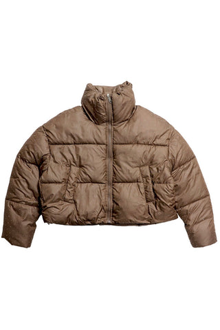 High Neck Rhinestone Puffer Jacket