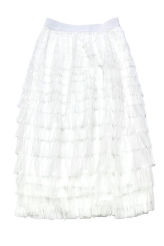 Layered Ruffle Flare long skirt