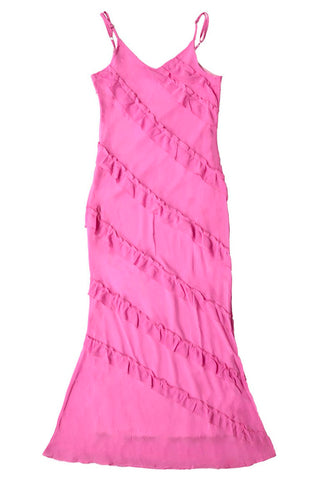 Ruffle Cami Open Back Maxi Dress