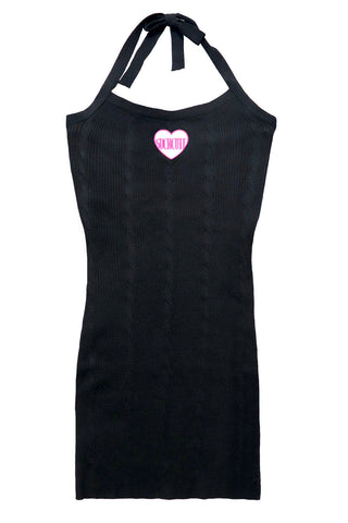 Halterneck Heart Embroidery mini Dress