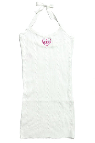 Halterneck Heart Embroidery mini Dress